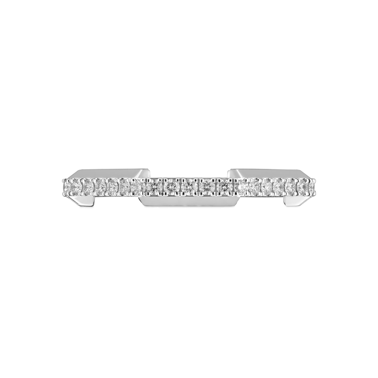 Gucci Link to Love 18ct White Gold 3mm Diamond Pave Ring