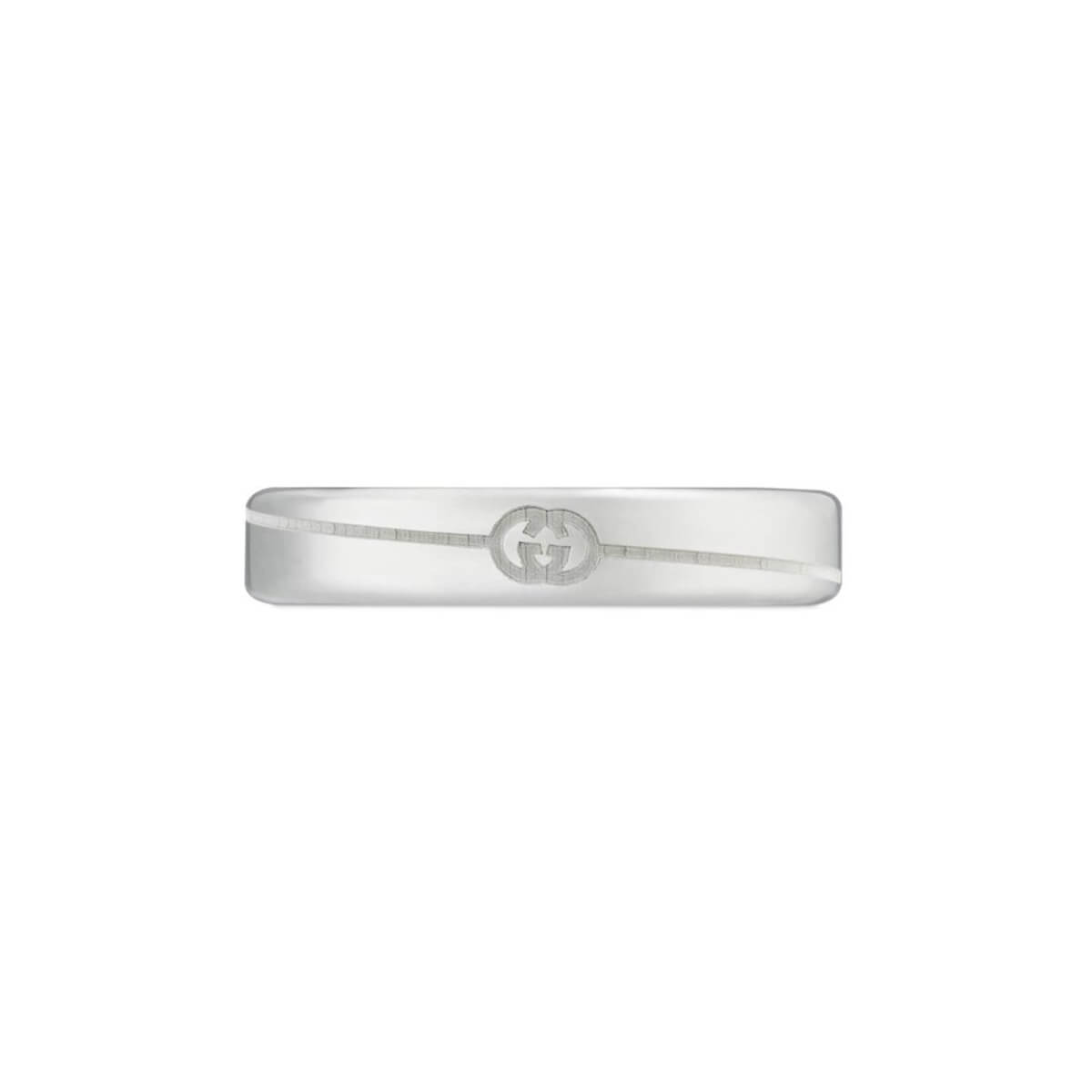Gucci Tag Sterling Silver Logo 4mm Ring