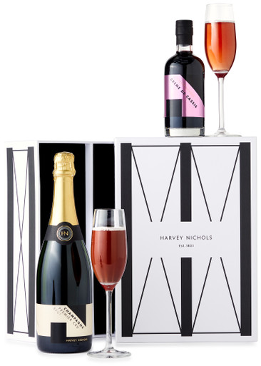 Harvey Nichols Champagne Kir Royale Gift Set, Hamper, 750ml Champagne