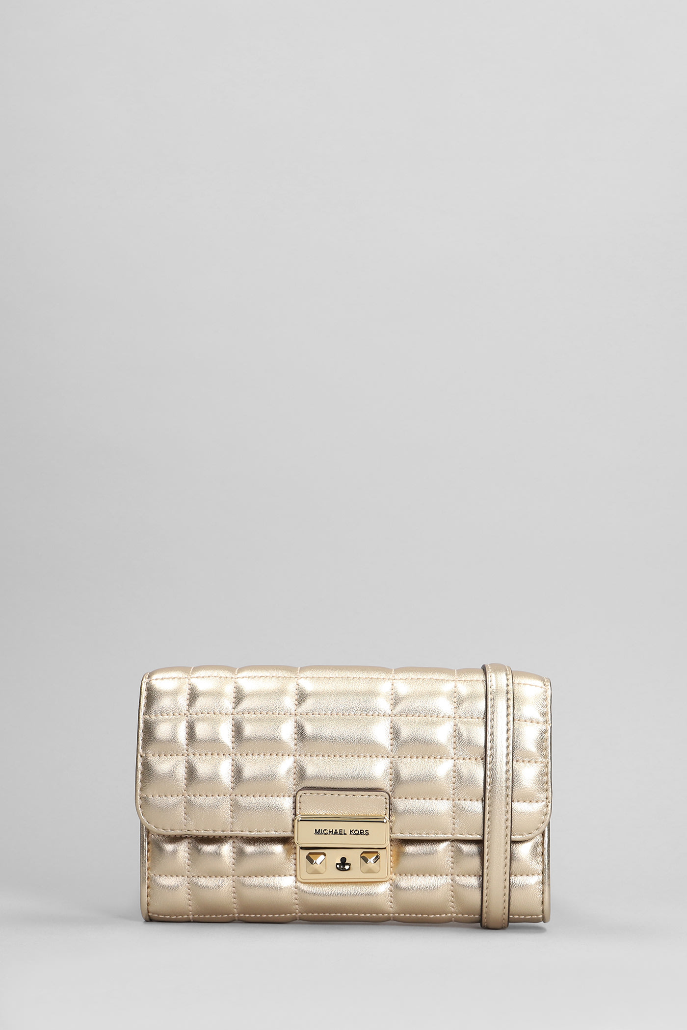 Michael Kors Tribeca Shoulder Bag In Gold Leather