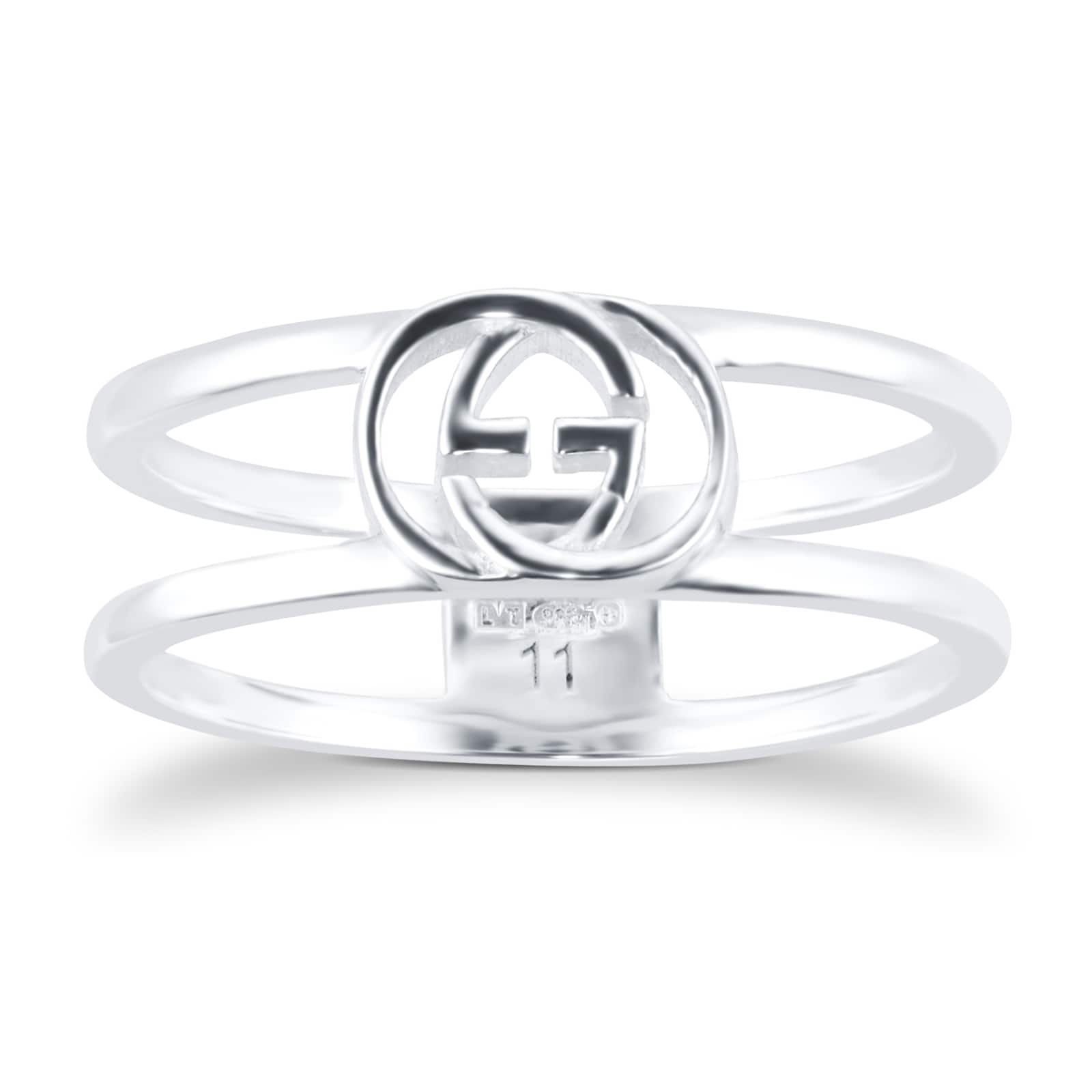 Silver Interlocking G 6mm Ring - Ring Size L
