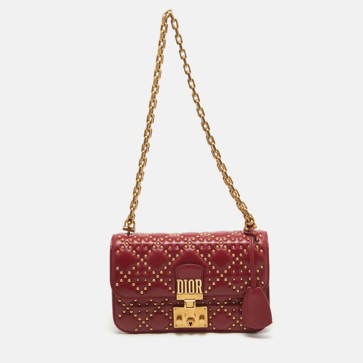 Dior Red Cannage Leather Small DiorAddict Shoulder Bag